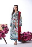 3 Pc Ready To Wear Cambric Cotton Frock With Chiffon Dupatta