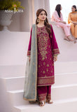 DHANK RANG BY ASIM JOFA AJCF-12 EMBROIDERED BOSKI SLIK 3 PCS READY TO WEAR