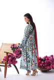 3 Pc Ready To Wear Cambric Cotton Frock With Chiffon Dupatta