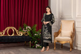 Viscose suit with bareeze dupatta black