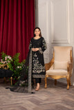 Viscose suit with bareeze dupatta black