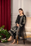 Viscose suit with bareeze dupatta black