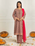 Heera’s 3 Pc Ready To Wear Cambric Cotton Suit