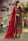 DHANK RANG BY ASIM JOFA AJCF-27 EMBROIDERED BOSKI SLIK 3 PCS READY TO WEAR