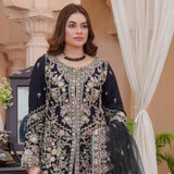 Chiffon gharara embroidered 