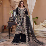 Chiffon gharara embroidered 